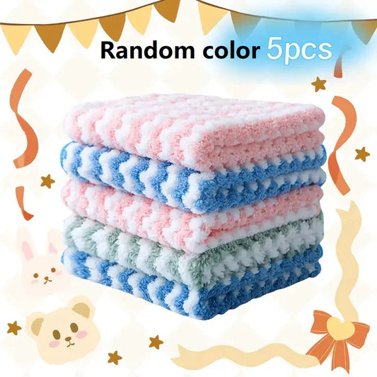 5/10Pcs Color Random Super Soft Dishwashing Cloth - Super Absorbent and Machine Washable - Kitchen, Bathroom, Car and Window Cle